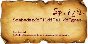 Szabadszállási Ágnes névjegykártya