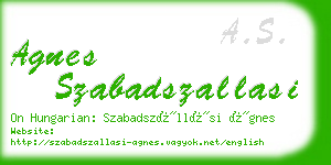 agnes szabadszallasi business card